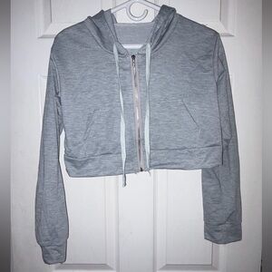Gray Women's Cropped Hoodie